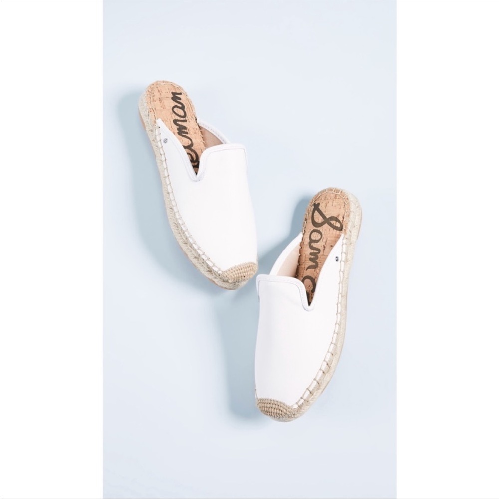 Sam Edelman Kerry White Leather Top Espadrille Mules Sz 7